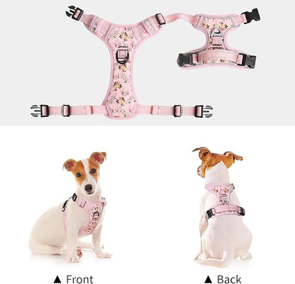 Timos Dog Harness, No-Pull Pet Harness with 2 Leash Clips, Adjustable Soft Padded Dog Vest, Reflective Outdoor Pet Oxford Vest with Easy Control Handle Timos