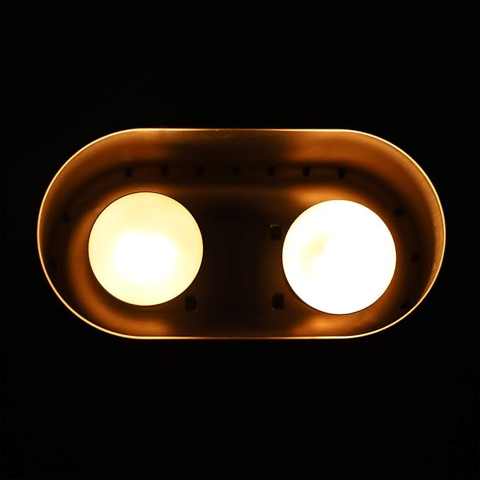 15inch Light Fixture, Max 150W Dual Reptile Heat Lamp Fixture with Separate Switches, Double Dome UVB Light Fixture for Reptile Terrarium and Tortoise Habitat DXOPHIEX