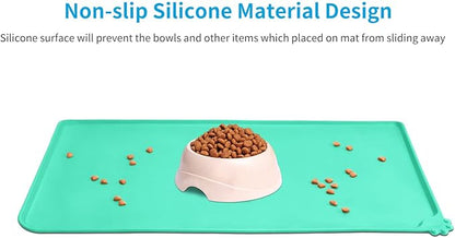 AUDWUD Silicone Waterproof Dog Cat Pet Feeding Mats,Anti Slip Pet Bowl Mats,Pet Feeding Mat,21" x 15" - PAWPICO
