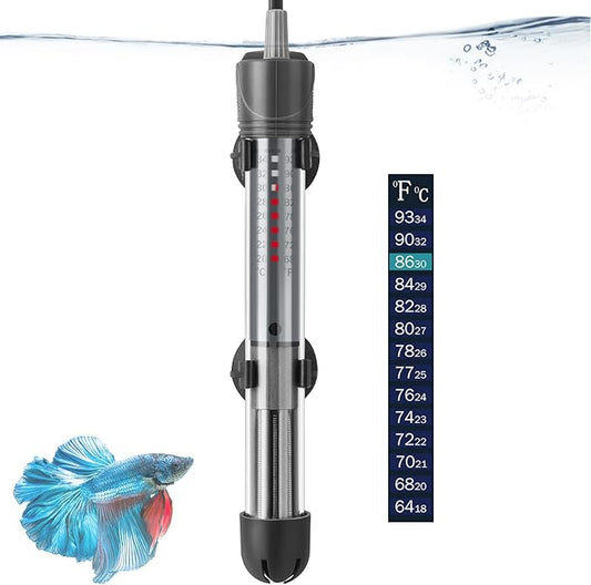 HITOP 25W 50W Adjustable Aquarium Heater, Submersible Fish Tank Heater Thermostat with Suction Cup (25W) HITOP-FocusonAquarium