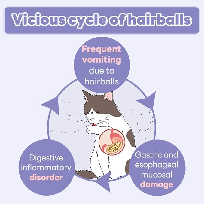 DoctorBy HB Care Hairball Supplement for Cats– Korean Made Hairball Relief Furball Control Remedy & Digestive Support Supplements with Omega-3, Chitosan-30 Individuallly Packaged (1 Pack, 30 Count) DrBY