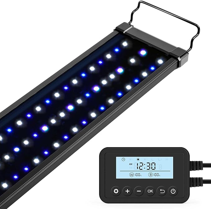 NICREW 20W Saltwater Aquarium Light, Marine LED Reef Light for Corals, Programmable Timer Controller, 18 to 24-Inch NICREW