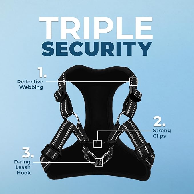 Best Pet Supplies Voyager Adjustable Dog Vest Harness Breathable No Pull Harness for Small, Medium, Large Dogs, Heavy Duty Harness for Walking, Jogging, Easy Step-in, Reflective Stripes - (Black), XS BestPetSuppliesLLC