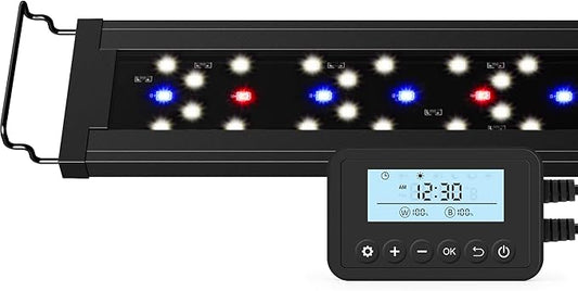 NICREW SkyLED Plus Aquarium Plant Light, Freshwater Fish Tank Light with Ramp Up and Dim Down, Spectrum Adjustable and Lighting Schedule Programmable with Controller, 30-36 Inches, 30 Watts NICREW