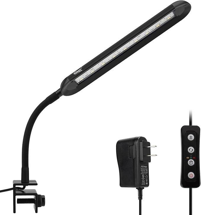 hygger 5-10 Gallon Nano Tank Mini Clip-on Aquarium Light with White Blue Red LEDs Fish Tank Lighting Built-in Timer 5 Brightness Levels 9W hygger