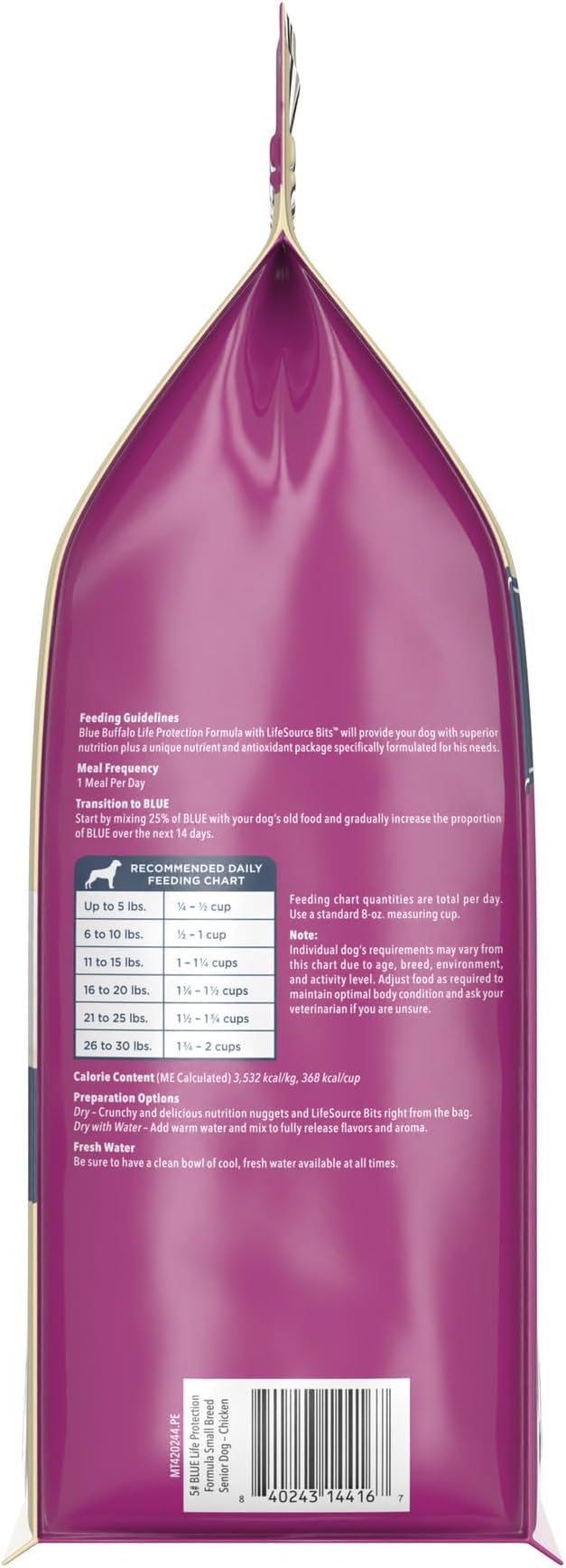 Blue Buffalo Life Protection Formula Small Breed Senior Dry Dog Food, Supports Joint Health and Immunity, Made with Natural Ingredients, Chicken & Brown Rice Recipe, 5-lb Bag - PAWPICO