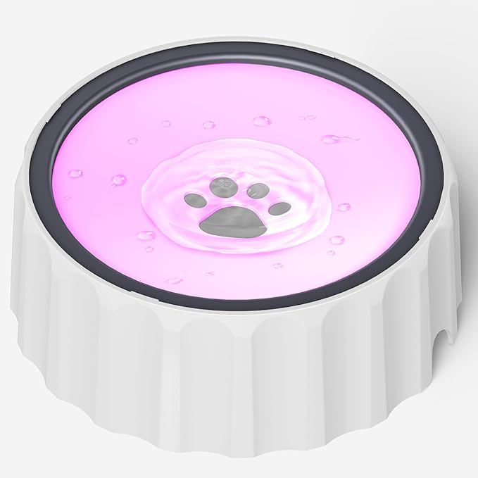 Dog Water Bowl No Spill 70oz/2L Large Capacity Dog Water Bowl Dispenser Non Slip No Splash Dog Water Bowl Pet Slow Feeder No Drip Dog Water Bowl on Vehicle Slow Water Bowl for Dogs and Cat Pink - PAWPICO
