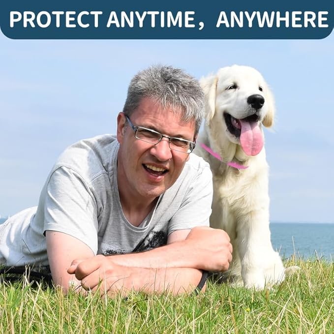 VICSOM 4 Pack Flea Collar for Dogs, Flea and Tick Collar for Dogs, 32 Months Flea and Tick Prevention for Dogs, Dog Flea and Tick Treatment, Water-Resistant & Adjustable Dog Flea Collar - Pink VICSOM