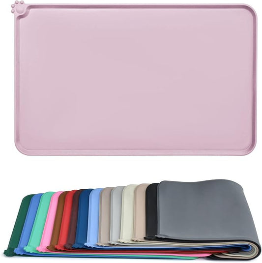 AUDWUD Silicone Waterproof Dog Cat Pet Feeding Mats,Anti Slip Pet Bowl Mats,Pet Feeding Mat - PAWPICO