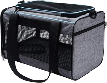 Vceoa 19x12x12 Inches Cat, Dog Carrier for Pets Up to 22 Lbs, Soft-Sided Cat Bag Animal Carriers Travel Puppy Carry As a Toy of Fabric Pet Home - PAWPICO