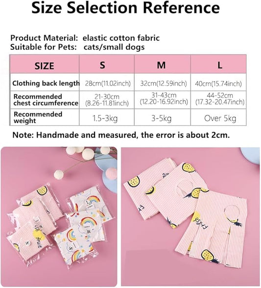 Breathable Cat Recovery Suit, Post-Surgery Onesie for Cats, E-Collar Alternative, Anti-Licking, Ideal for Abdominal Wounds, Skin Diseases & Neutering (Rainbow, S) LogFaadCoi