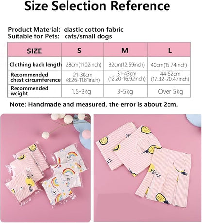 Breathable Cat Recovery Suit, Post-Surgery Onesie for Cats, E-Collar Alternative, Anti-Licking, Ideal for Abdominal Wounds, Skin Diseases & Neutering (Rainbow, L) LogFaadCoi