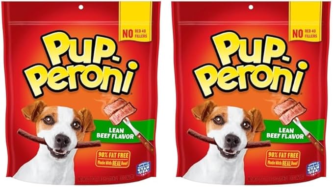 Pup-Peroni Dog Treats, Lean Beef Flavor, 22.5 Ounce, Made with Real Beef, 90% Fat Free (Pack of 2) - PAWPICO