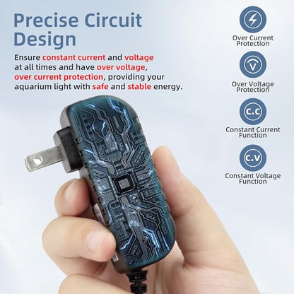 Aquarium Light LED Power Adapter AC 100-240V DC 24V 1A Replacement Power Adapter Fish Tank Light Power Supply Converter with Indicator Light DaToo