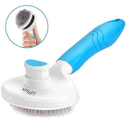Cat Self Cleaning Slicker Brush, Pets Skin Friendly Cat Brush for Dogs Cats Grooming Brush Tool Easy to Remove Loose Undercoat, Mats Tangled Hair Slicker Massage Cats Dogs Brush - Upgraded - PAWPICO