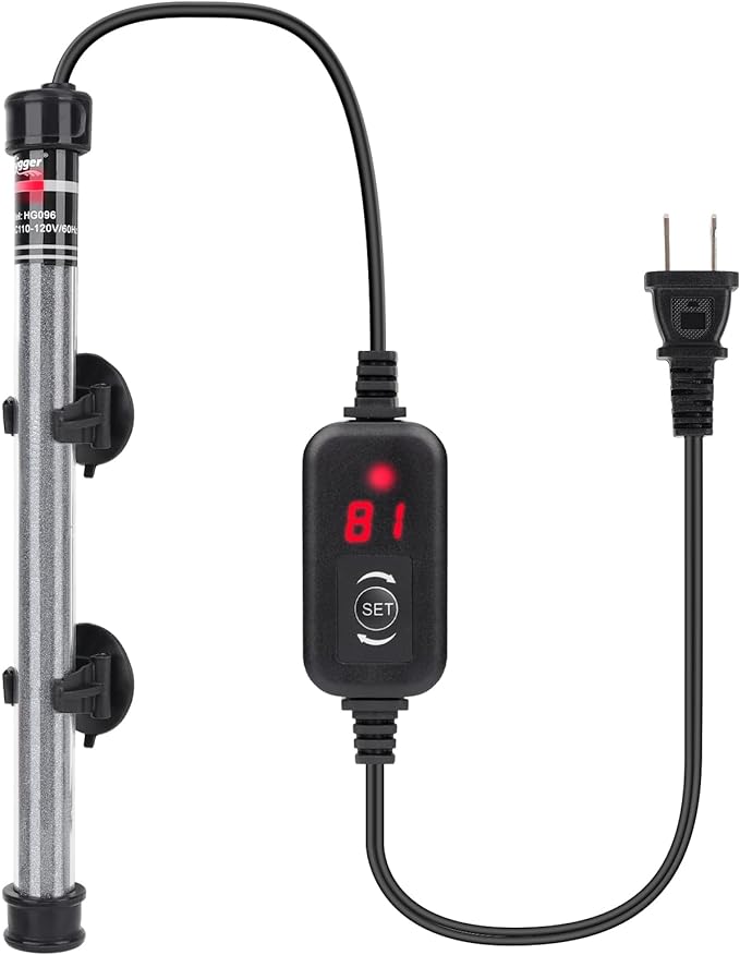 hygger Submersible Aquarium Heater, 100W 150W 200W 300W Adjustable Fish Tahk Heater with Temperature Controller, LED Display, Small Aquarium Betta Heater for up to 20/26/40/48 Gallons hygger