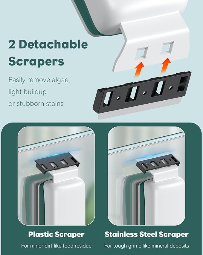 Pawfly Strong Magnetic Fish Tank Cleaner Aquarium Glass Cleaner with 2 Detachable Scrapers Floating Scrubber Cleaning Tool for 1/4 Inch Thick Glass Fish Tank Magnetic Algae Scraper Magnetic Pawfly