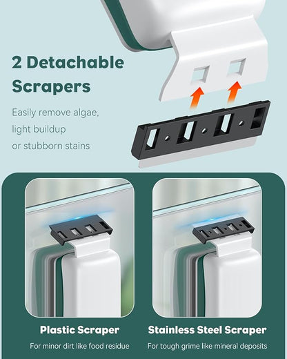 Pawfly Strong Magnetic Fish Tank Cleaner Aquarium Glass Cleaner with 2 Detachable Scrapers Floating Scrubber Cleaning Tool for 1/4 Inch Thick Glass Fish Tank Magnetic Algae Scraper Magnetic Pawfly