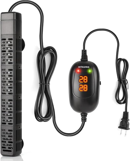 HiTauing Aquarium Heater, 50W/100W/200W/300W/500W Submersible Fish Tank Heater with Over-Temperature Protection and Automatic Power-Off When Leaving Water for Saltwater and Freshwater HiTauing