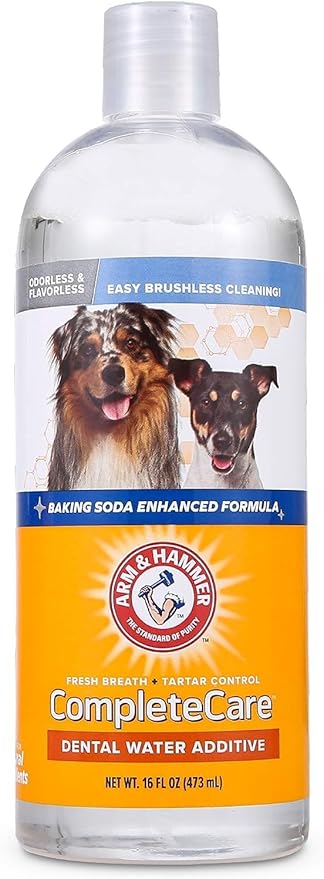 Arm & Hammer Complete Care Fresh Dental Water Additive for Dogs, 16 Fl Oz - 3 Pack - Flavorless Dog Water Additive, Dog Mouth Wash, Dog Dental Rinse, PetWater Additive, Pets Dental Care for Bad Breath ARMHAMMER