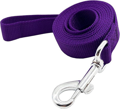 Nylon Dog Training Leash, Traction Rope, 4Ft /5 Foot /6 Feet Long, 5/8 inch 3/4 Inch 1 Inch Wide, for Small and Medium Dogs (1'' x 7 FT, Purple) TAIDA