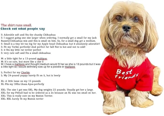 Cute Dog Clothes,Dog T Shirt for Medium Dogs.Dog Clothes for Small Dogs Girl Boy,Puppy.Breathable Soft Dog Costume Pet Dogs Cats,Pet Pullover Jumper,Cat Clothes (M-(7~11lb), Chest~16", Red, Parents) - PAWPICO