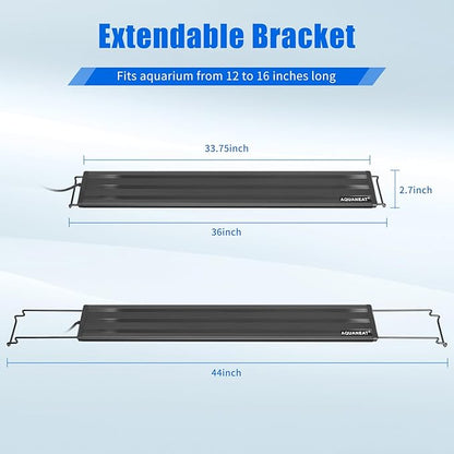 AQUANEAT LED Aquarium Light for 36 to 44 Inch Fish Tank, Auto On Off with Timer, Full Spectrum,Adjustable Brightness, Daylight Moonlight Mode, for Fresh Water Low-to-Mid Light Plants Aquaneat