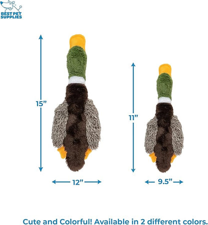 Best Pet Supplies Interactive Mallard Mates Dog Toy with Crinkle and Squeaky Enrichment for Small and Medium Breed Puppies or Dogs, Cute and Plush - Mallard Duck (Brown), Small - PAWPICO