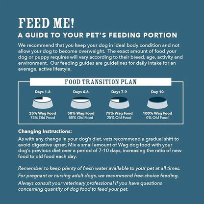 Amazon Brand - Wag Dog Dry Puppy Food, Chicken and Brown Rice, 15 Pound (Pack of 1) - PAWPICO