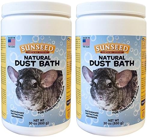 (2 Pack) Sunseed Natural Dust Bath for Chinchillas, 30 Ounces Per Container Sunseed