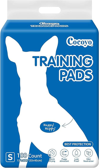 COCOYO Best Value Training Pads 100 Count 13“ by 17.7”| Dog Pee Pads | Super Absorbent Puppy Pads,Blue - PAWPICO