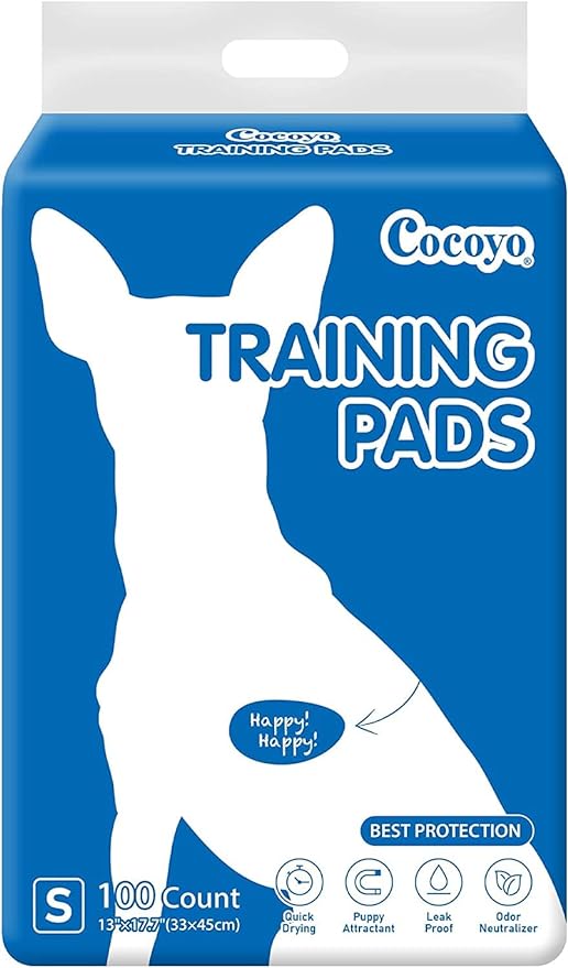 COCOYO Best Value Training Pads 100 Count 13“ by 17.7”| Dog Pee Pads | Super Absorbent Puppy Pads,Blue - PAWPICO