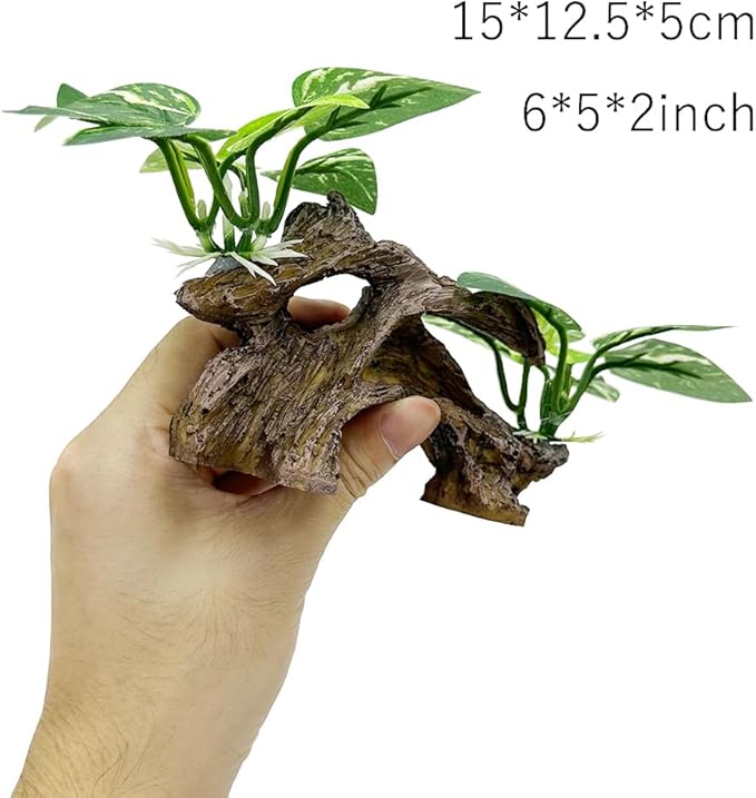 Smoothedo-Pets Fish Tank Decorations Aquarium Decor Ornaments Betta Silk Leaf pad Hammock Artifical Driftwood Cave Goldfish Bowl Accessories (Type-A) EnvironmentFriendlyArtificialPlasticPlantAquariumDecoration