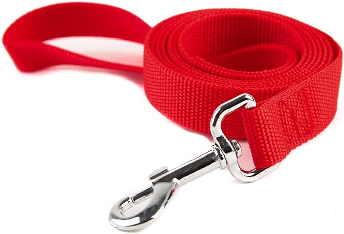 Nylon Dog Training Leash, Traction Rope, 4Ft /5 Foot /6 Feet Long, 5/8 inch 3/4 Inch 1 Inch Wide, for Small and Medium Dogs (5/8'' x 4 FT, Red) TAIDA