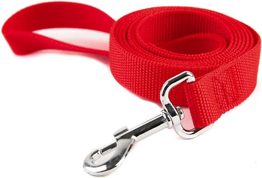 Nylon Dog Training Leash, Traction Rope, 4Ft /5 Foot /6 Feet Long, 5/8 inch 3/4 Inch 1 Inch Wide, for Small and Medium Dogs (5/8'' x 4 FT, Red) TAIDA