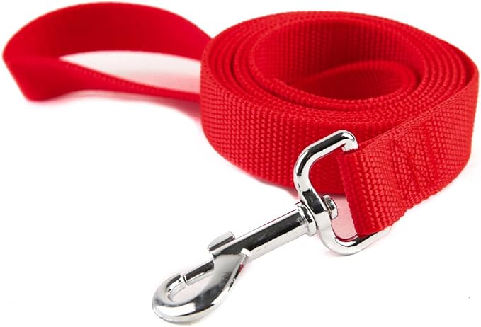 Nylon Dog Training Leash, Traction Rope, 4Ft /5 Foot /6 Feet Long, 5/8 inch 3/4 Inch 1 Inch Wide, for Small and Medium Dogs (Red, 1'' x 20 FT) TAIDA