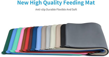 AUDWUD Silicone Waterproof Dog Cat Pet Feeding Mats,Anti Slip Pet Bowl Mats,Pet Feeding Mat, 24" x 16" - PAWPICO
