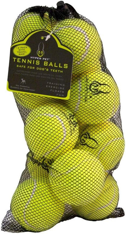 Hyper Pet Tennis Balls for Dogs - 12 Pack 2.5" for Exercise and Fetch, Interactive Toys, Great for Small Breeds - PAWPICO
