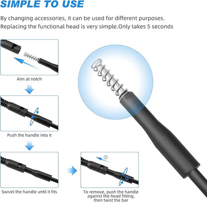 hygger Small Fish Tank Cleaner, Aquarium Cleaning Tools Kit with Handle, Seaweed Scraper, Fishing Net, Sponge Brush,Wall Brush (M) hygger