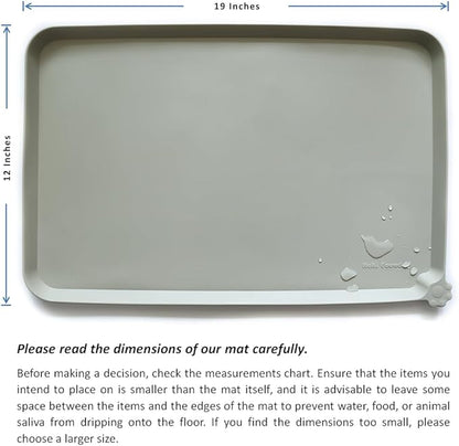 Hoki Found Silicone Pet Food Mats Tray - Non Slip Pet Dog Cat Bowl Mats Placemat - Dog Pet Cat Feeding Mat - Waterproof Dog Cat Food Mats -Pet Water Mats for Carpet -Cream Green - PAWPICO