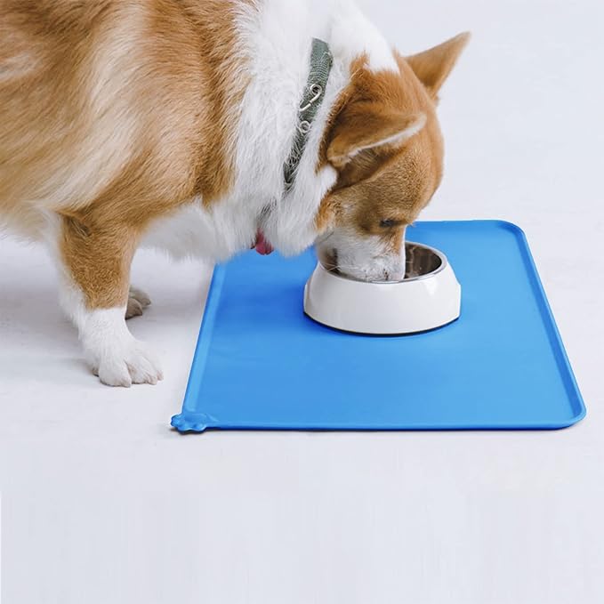 AUDWUD Silicone Waterproof Dog Cat Pet Feeding Mats,Anti Slip Pet Bowl Mats,Pet Feeding Mat, 28" x 18" - PAWPICO