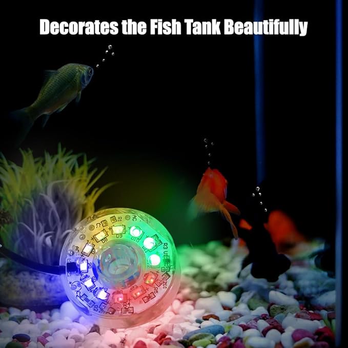DONGKER LED Aquarium Light,Colorful Waterproof USB Fish Tank Lamp with Fixed Suction Cup Underwater Light for Aquariums Fish Tanks DONGKER