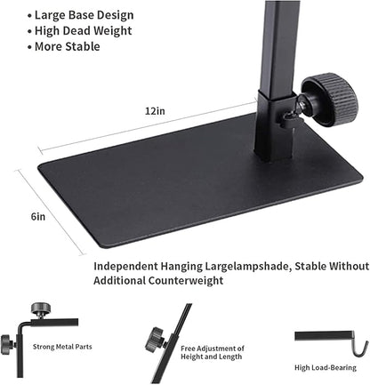 Reptile Metal Lamp Stand, Adjustable 24 to 38 in of The Basking Light Floor Holder Heat Lamp Bracket, Suitable for Snake Turtle Bearded Dragon Chameleon Habitat Terrarium Tank Accessories BOURDSERK