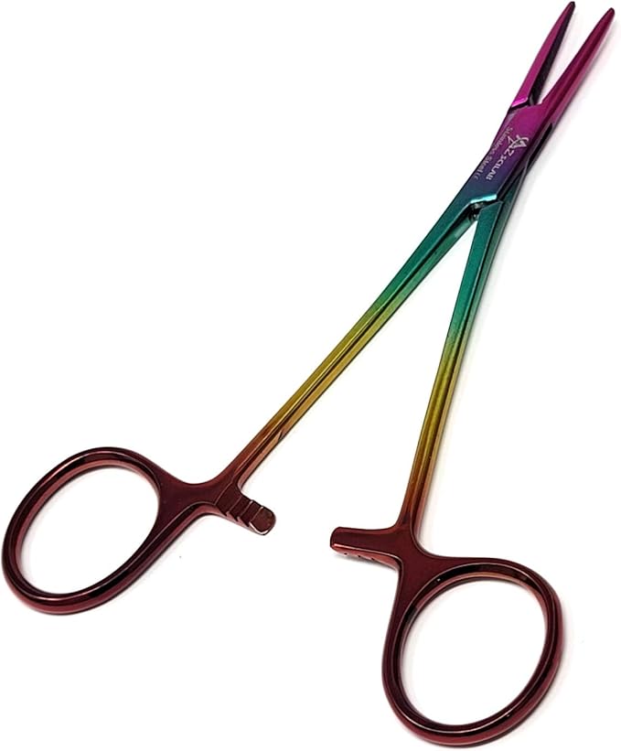 Dog Pet Ear/Nose Hair Puller Grooming Hemostat Locking Forceps Pliers, 5.5" (14cm), Straight (Lava) A2Z+SCILAB