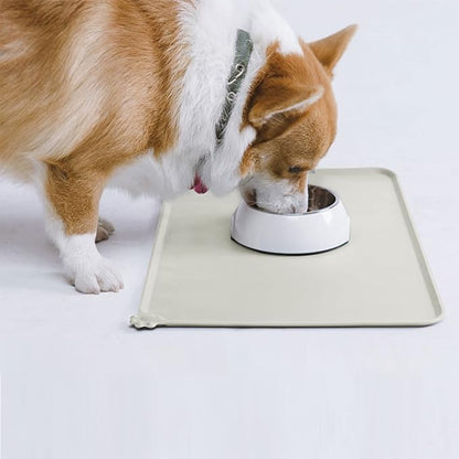 AUDWUD Silicone Waterproof Dog Cat Pet Feeding Mats,Anti Slip Pet Bowl Mats,Pet Feeding Mat, 28" x 18" - PAWPICO