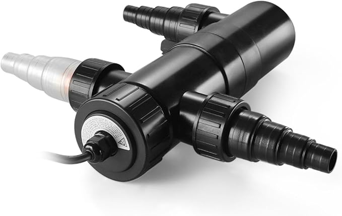 Flexzion UV Light for Pond - 18W Medium Pond UV Light, 5283 Gal Capacity, 2500L/H UV Pond Clarifier for Outdoor Ponds, Clears Water in Days (CUV-118) Flexzion