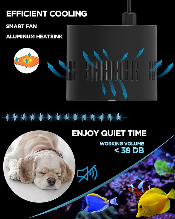 Lominie Aquarium LED Light, Reef Coral Light Full Spectrum Saltwater Aquarium Light with Remote Control Gooseneck for 10 Gallon Fish Tank Lominie