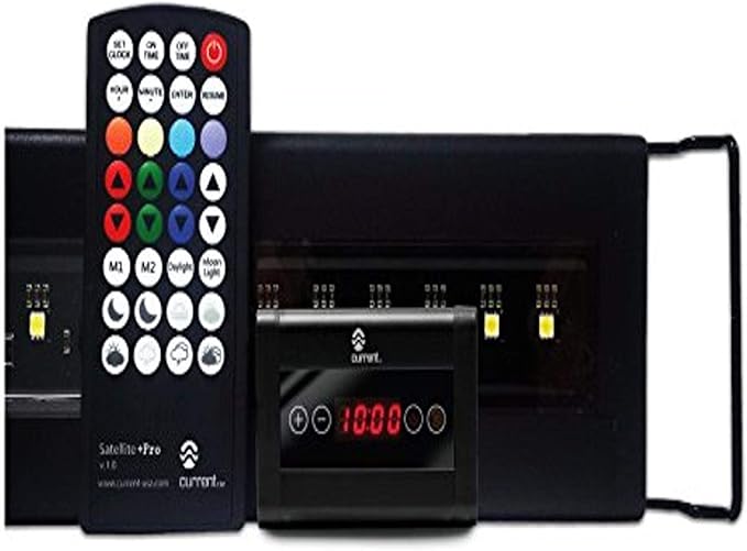CURRENT USA 36-48" Inch Satellite Plus Pro Freshwater LED Full Spectrum RGB+W Light for Aquariums, Wireless Remote Control High Power Adjustable Brightness Tank Mount Fish Tank Lighting (4012) Current+USA