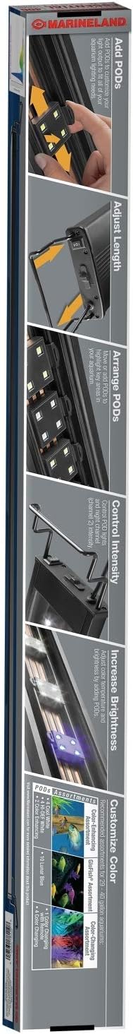 Marineland Fully Adjustable Essential LED Light for 40 Gallon Aquariums, Customizable Lighting Marineland