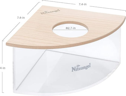 Niteangel Animal Sand-Bath Box: - Acrylic Critter's Sand Bath Shower Room & Digging Sand Container for Hamsters Mice Lemming Gerbils or Other Small Pets (Triangle, Burlywood) Niteangel
